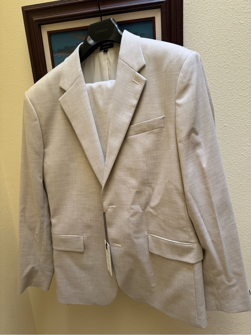 Express Men’s Light Khaki Two-Button Blazer